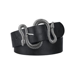Leather Snake Buckle Belt 